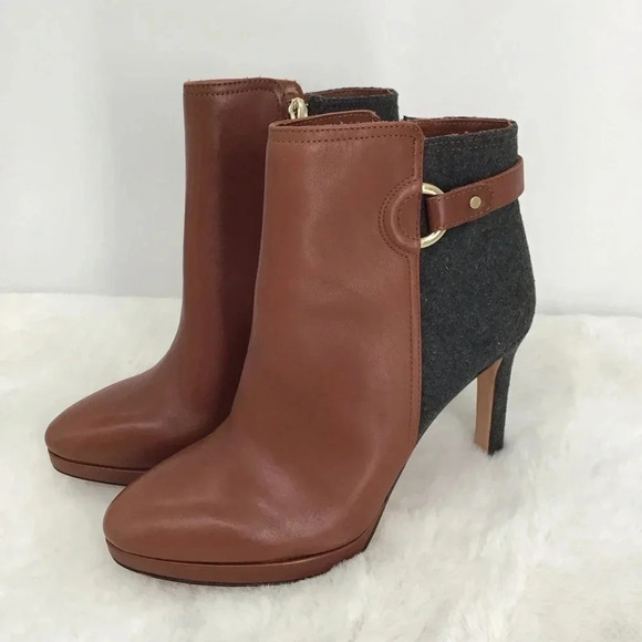 Antonio Milani Women’s Knight Lee Leather & Wool Heeled Ankle Boot Size 7.5 - Picture 2 of 11